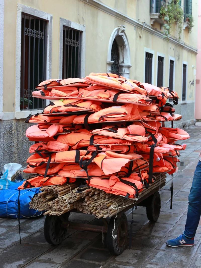 Starting the day transporting the materials