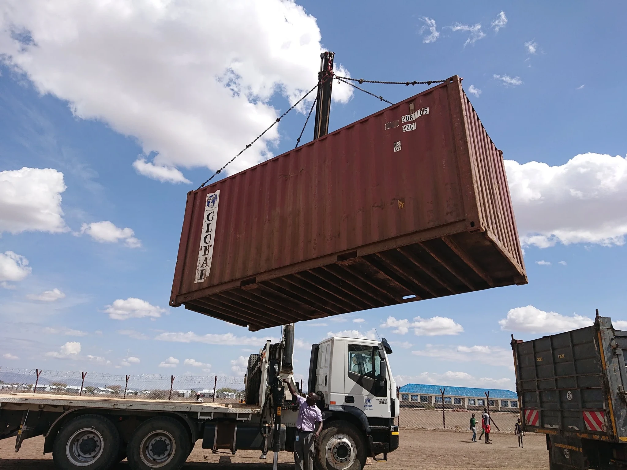 the start of the sports library, a safe container space for all sport equipment
