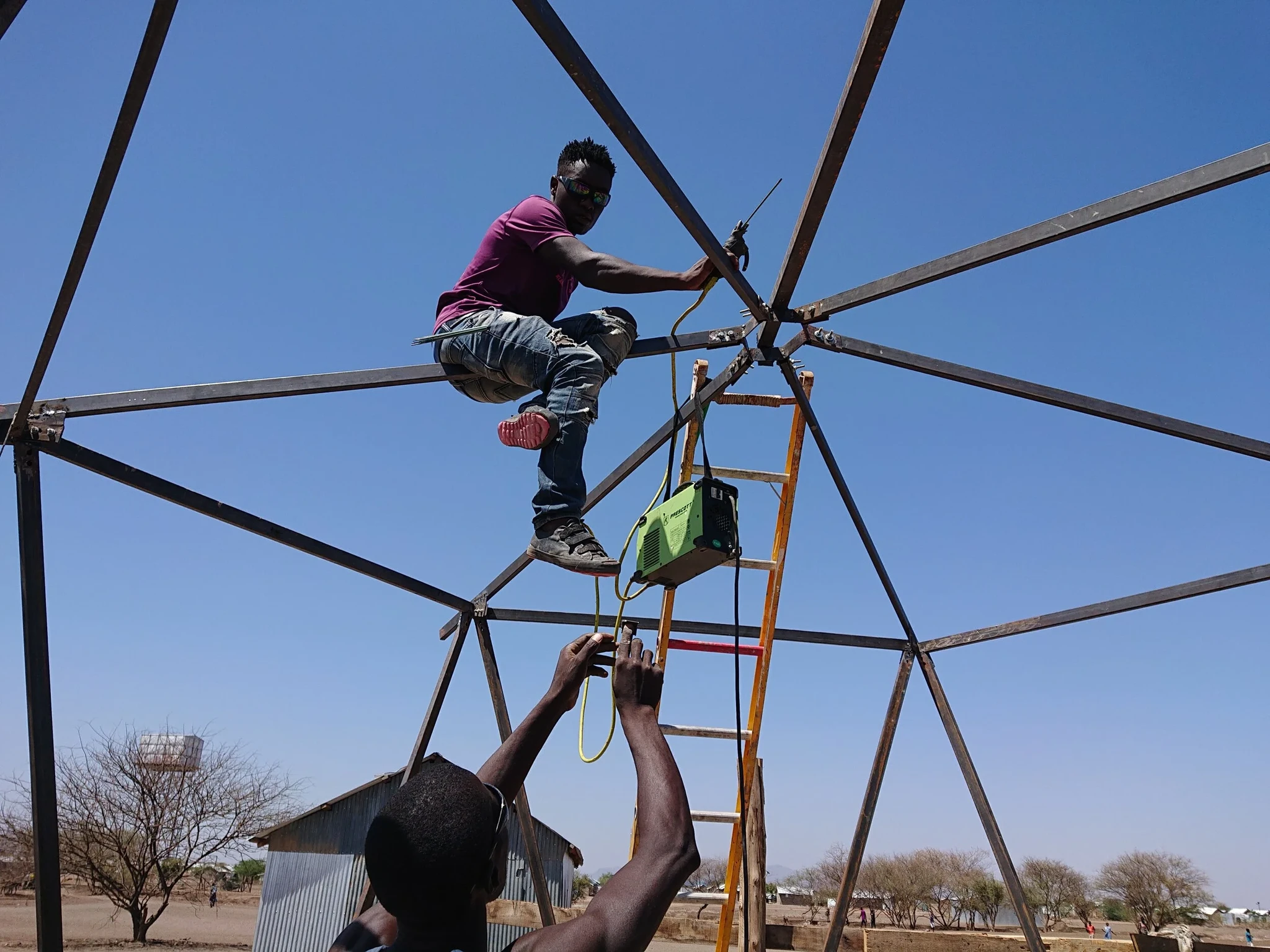 the welder makes roof connections super strong